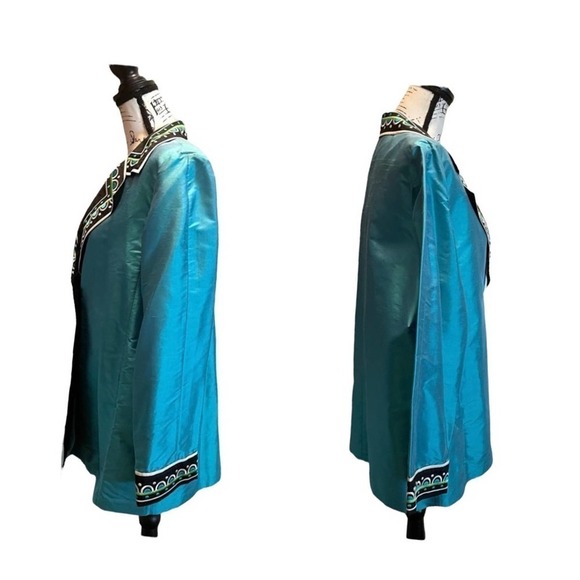 Bob Mackie Qvc Blazer Jacket Blue Size Large Oversized Funky Formal Statement - Picture 3 of 10